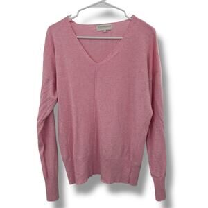 Bianco & Blue Sweater Size XL Light Pink Spring Knit Cashmere Wool Silk Italy